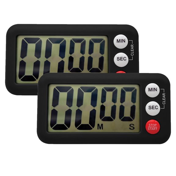 Teacher Created Resources Magnetic Digital Classroom Timer, Black, Pack of 2