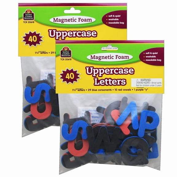 Teacher Created Resources Magnetic Foam Uppercase Letters, 2 Sets