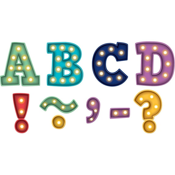 Teacher Created Resources Marquee Bold Block 3" Magnetic Letters, 55 Pieces