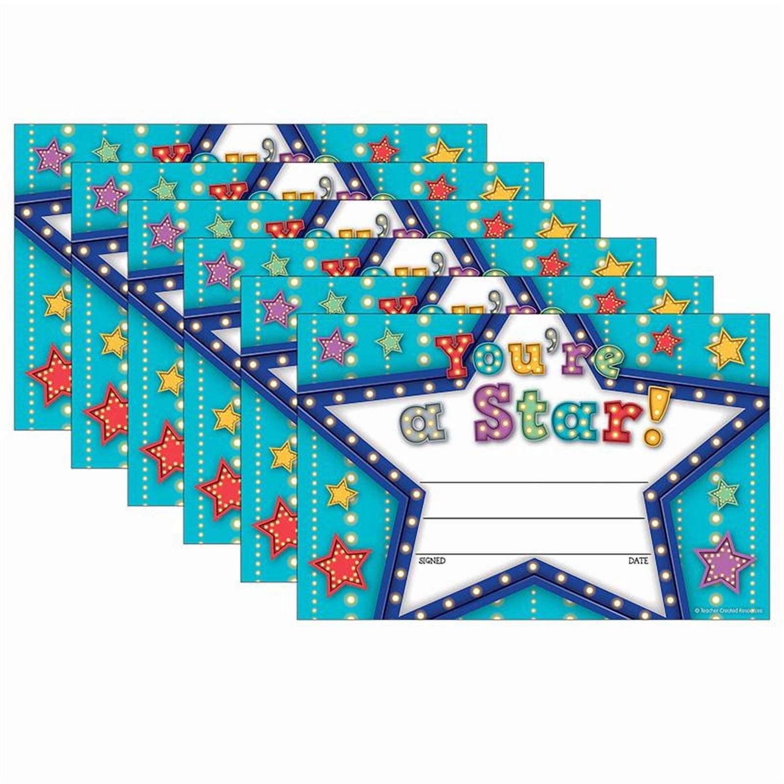 Teacher Created Resources Marquee You're a Star Awards, 25 Per Pack, 6 Packs