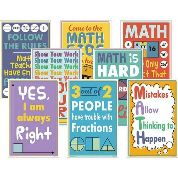 Teacher Created Resources Math Fun Posters - 11" Width x 17" Height - Multi | Bundle of 10 Packs