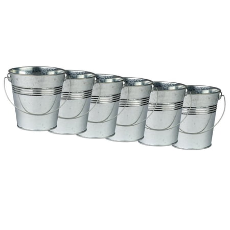 Teacher Created Resources Metal Pail with Handle, Pack of 6