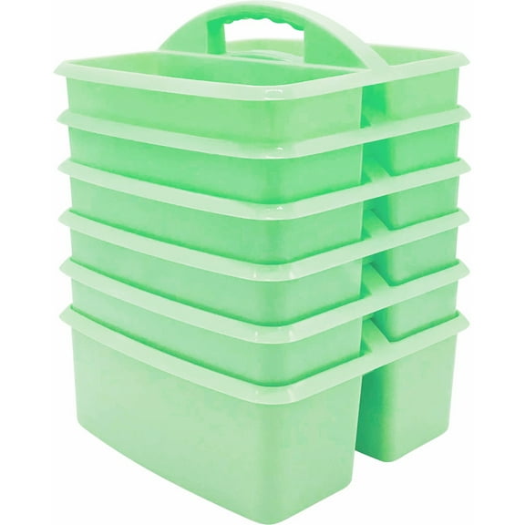 Teacher Created Resources Mint Plastic Storage Caddy, Pack of 6