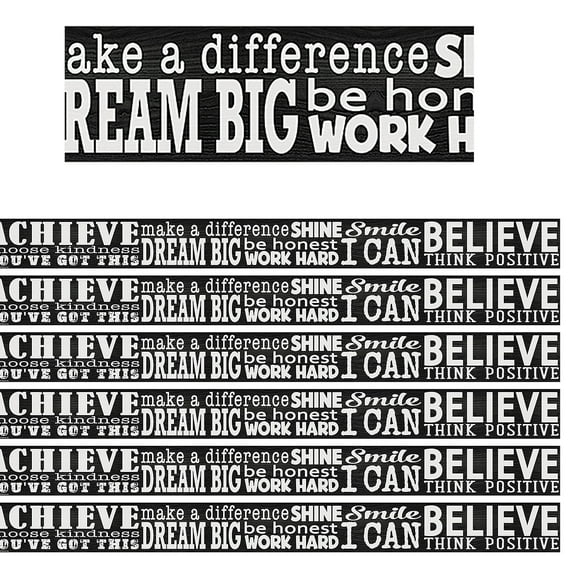 Teacher Created Resources Modern Farmhouse Straight Border 3" x 210' Positive Sayings (TCR8534-6)