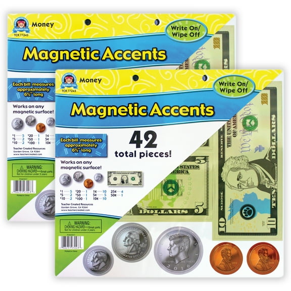 Teacher Created Resources Money Magnetic Accents, 42 Per Pack, 2 Packs