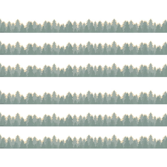 Teacher Created Resources Moving Mountains Road Trip Trees Die-Cut Border Trim, 35 Feet Per Pack, 6 Packs