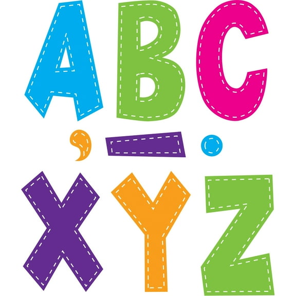 Teacher Created Resources Multi Bright Stitch 7-Inch Fun Font Letters, 360 Pieces