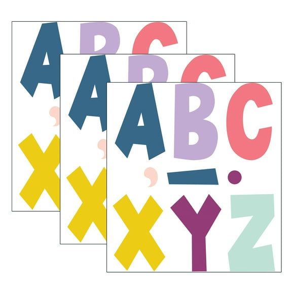 Teacher Created Resources Oh Happy Day 7" Fun Font Letters Assorted Colors 120 Per Pack 3 Packs