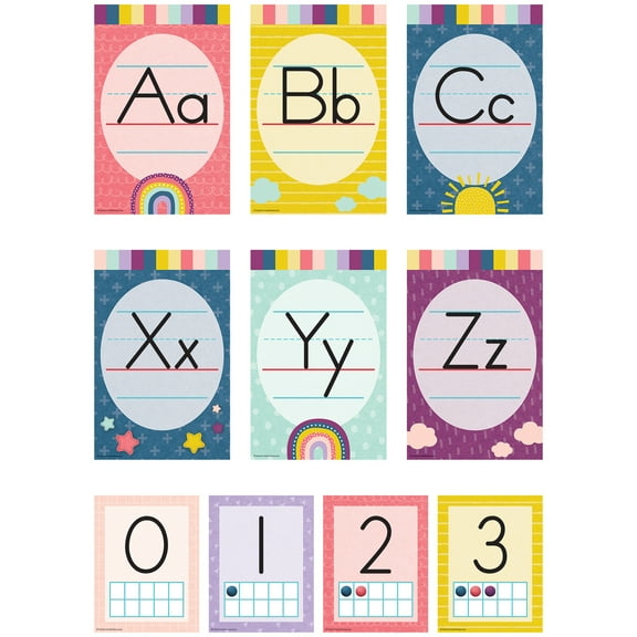Teacher Created Resources Oh Happy Day Alphabet Bulletin Board Decorations Set, Multicolor, 26 Count