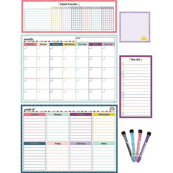 Teacher Created Resources Oh Happy Day Dry-Erase Magnetic Calendar Set