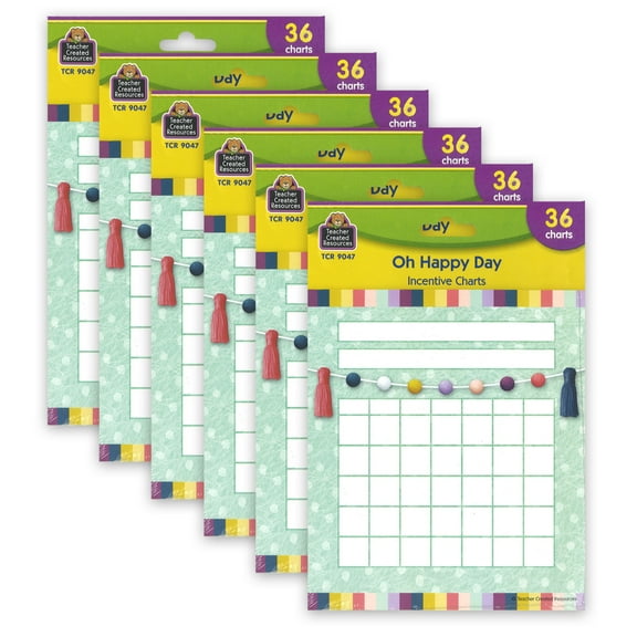 Teacher Created Resources Oh Happy Day Incentive Charts, Pack of 6