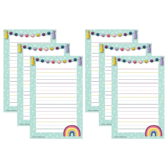 Teacher Created Resources Oh Happy Day Notepad 5.25" x 8.25" 50 Sheets Per Pack Pack of 6