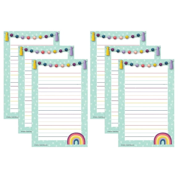 Teacher Created Resources Oh Happy Day Notepad 5.25" x 8.25" 50 Sheets Per Pack Pack of 6