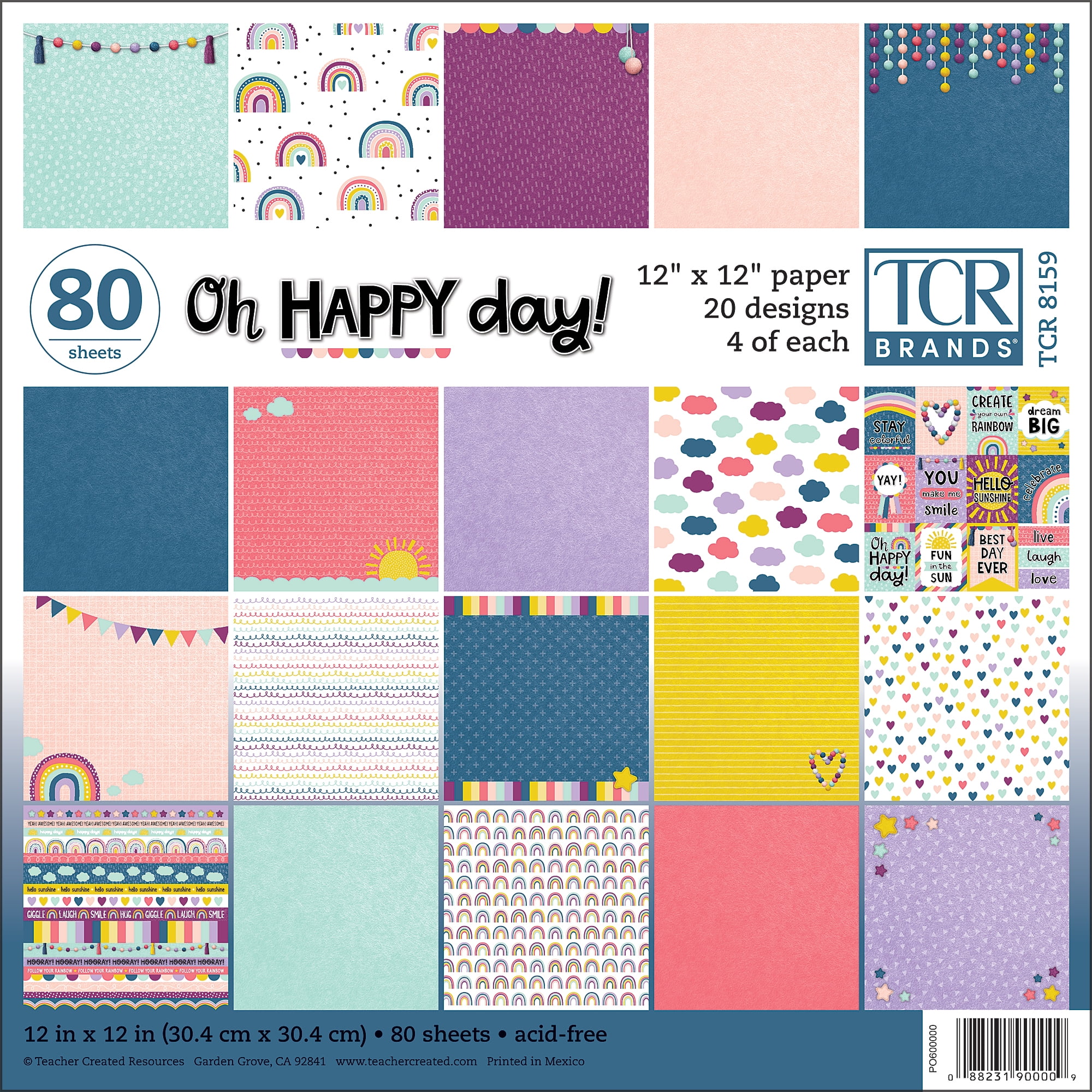 Teacher Created Resources Oh Happy Day Project Paper, 12" x 12", 80 Sheets