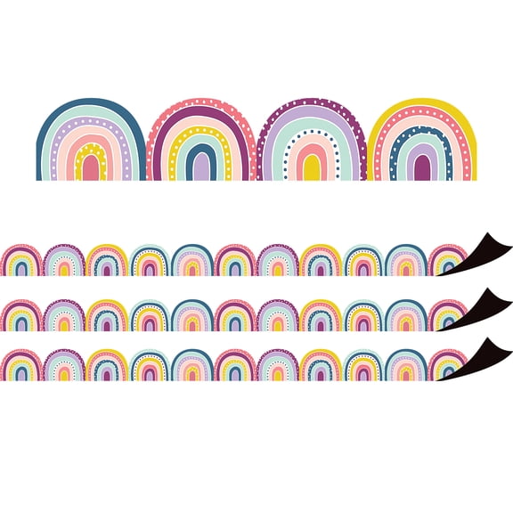 Teacher Created Resources Oh Happy Day Rainbows Magnetic Border, 24 Feet Per Pack, 3 Packs