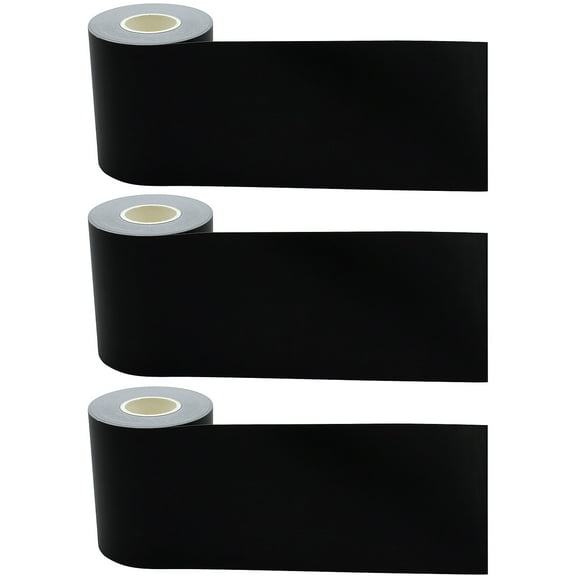 Teacher Created Resources Paper Black Straight Rolled Classroom Border, 3 Rolls