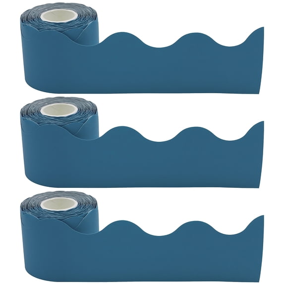 Teacher Created Resources Paper Slate Blue Scalloped Rolled Classroom Border, 3 Rolls