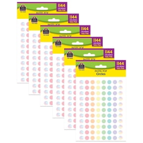 Teacher Created Resources Pastel Pop Circles Mini Stickers Valu - Pack, 1144 Per Pack, 6 Packs