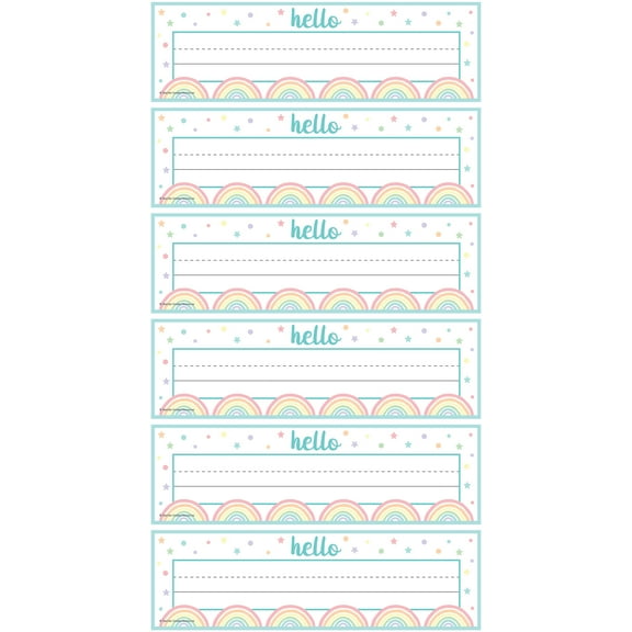 Teacher Created Resources Pastel Pop Flat Name Plates, 36 Per Pack, 6 Packs