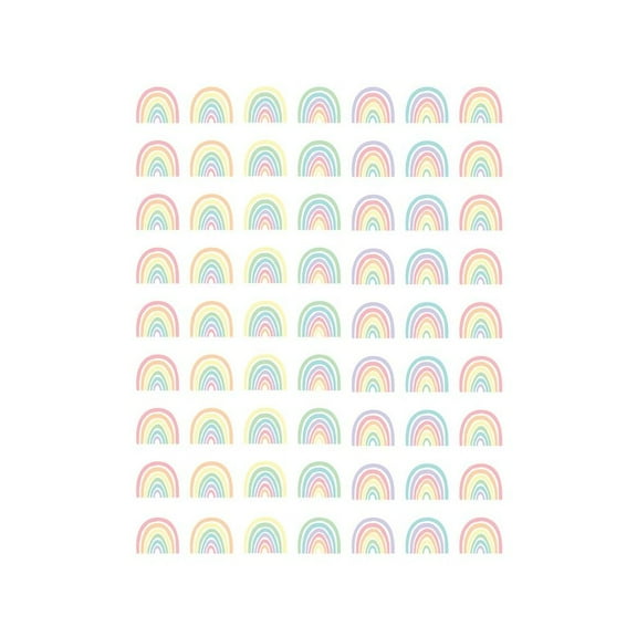 Teacher Created Resources Pastel Pop Rainbows Mini Stickers, 378 Per Pack, 12 Packs