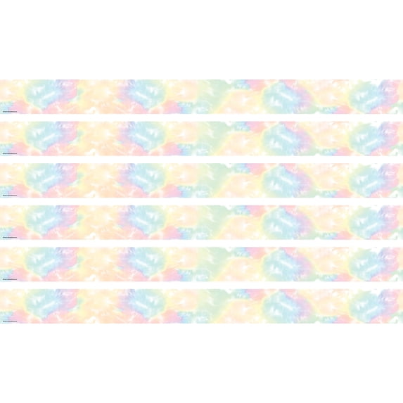 Teacher Created Resources Pastel Pop Tie-Dye Straight Border Trim, 35 Feet Per Pack, 6 Packs