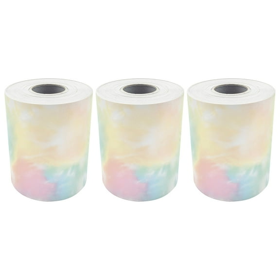Teacher Created Resources Pastel Pop Tie-Dye Straight Rolled Border Trim, 50 Feet, 3 Rolls