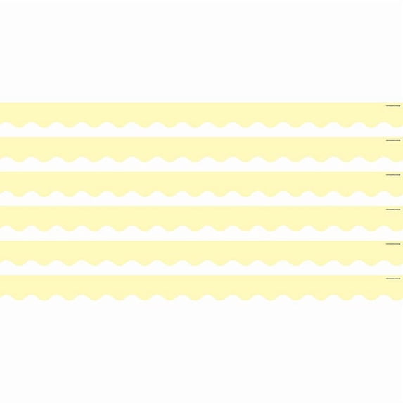 Teacher Created Resources Pastel Yellow Scalloped Border Trim, 35 Feet Per Pack, 6 Packs