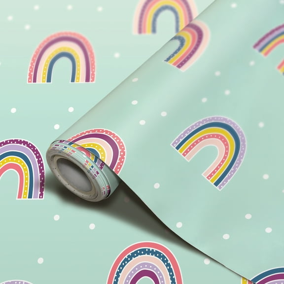 Teacher Created Resources Peel and Stick Decorative Paper Roll, 17-1/2" x 10 ft, Oh Happy Day Rainbow