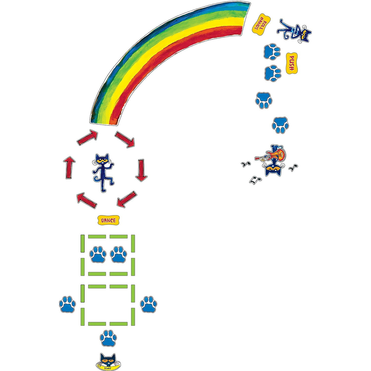Teacher Created Resources Pete the Cat Rainbow Boogie Sensory Path 44  Pieces (TCR77543) 