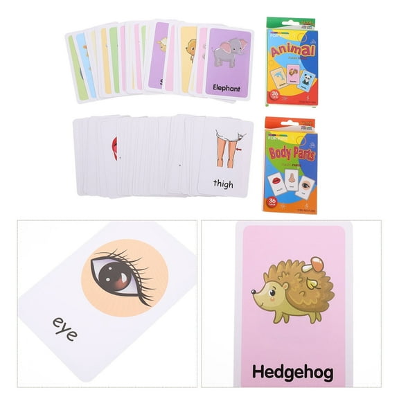 LEDMOMO-Picture Words Flash Cards Ages 4 and Up Toddlers Learning 3.14" x 4.72",72 Cards
