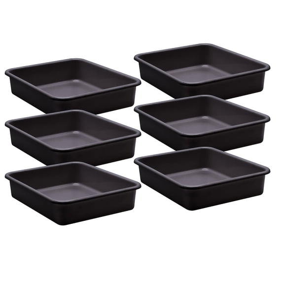 Teacher Created Resources Plastic Letter Tray 14" x 11.5" x 3" Black Pack of 6 (TCR20434-6)