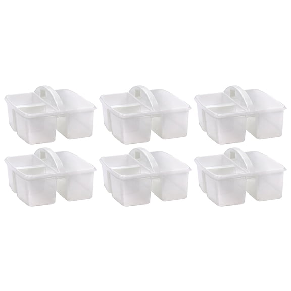 Teacher Created Resources Plastic Storage Caddy, Clear, 6 Count