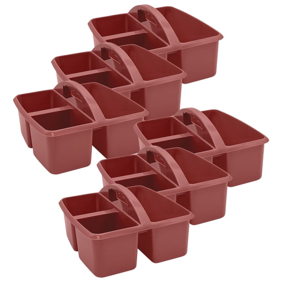 Teacher Created Resources Plastic Storage Caddy, Deep Rose, Pack of 6