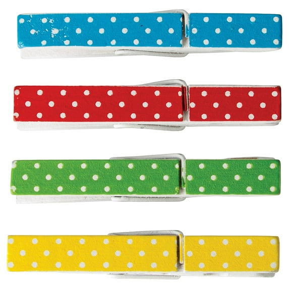 Teacher Created Resources Polka Dot Clothespins, 20 Per Pack, 3 Packs