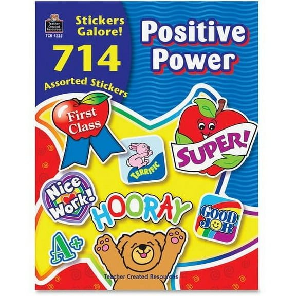 Teacher Created Resources Positive Power Sticker Book - Self-adhesive - Acid-free, Lignin-free - Assorted - 714 / Pack | Bundle of 2 Packs