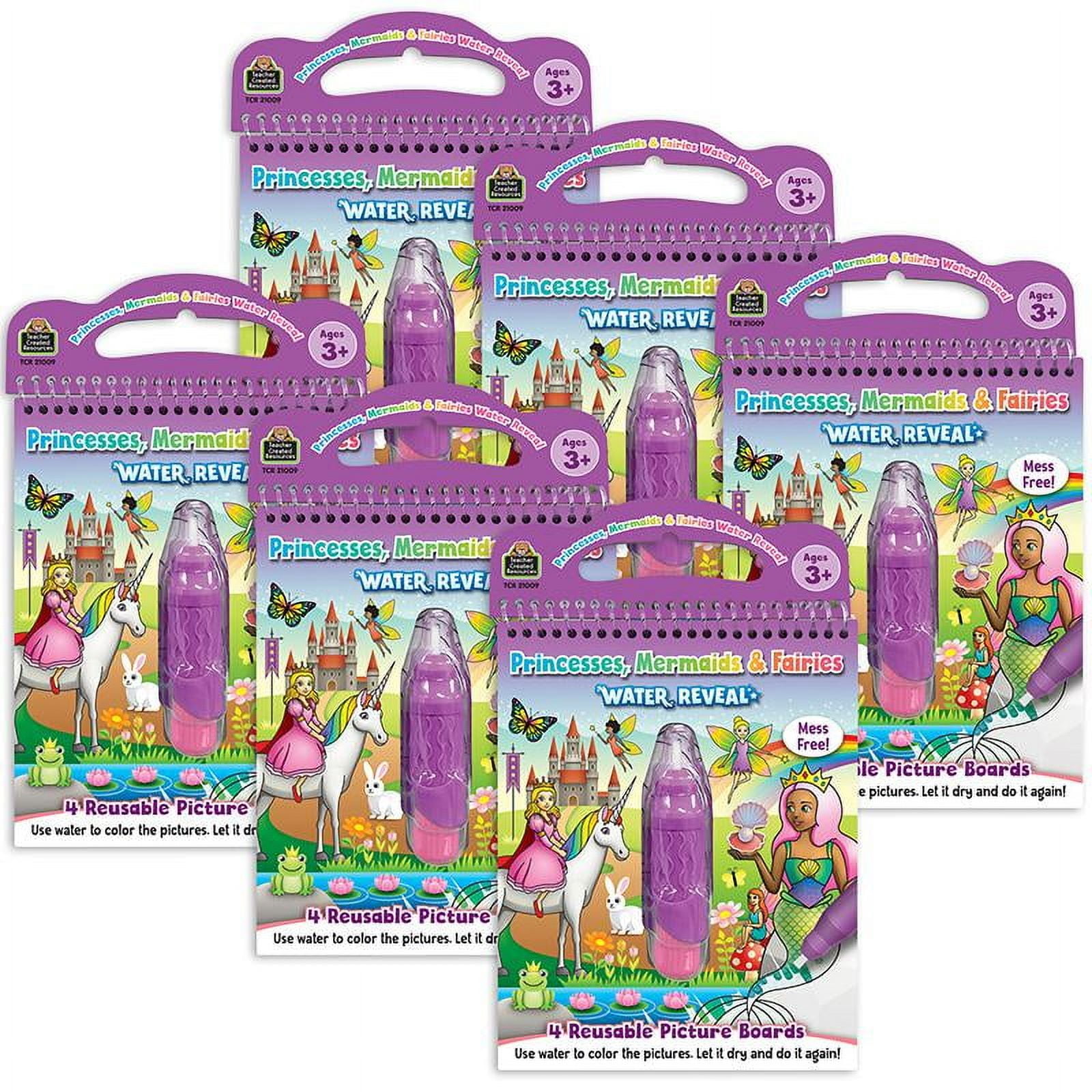 Teacher Created Resources Princesses, Mermaids \u0026 Fairies Water Reveal Book, 6 Sets