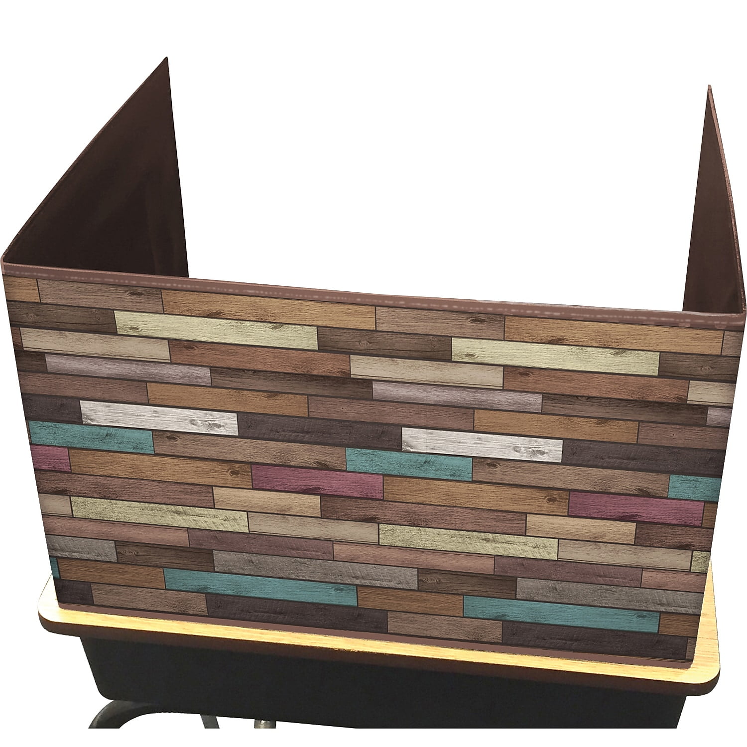 Reclaimed Wood Multicolor Foldable Privacy Screen for Classroom