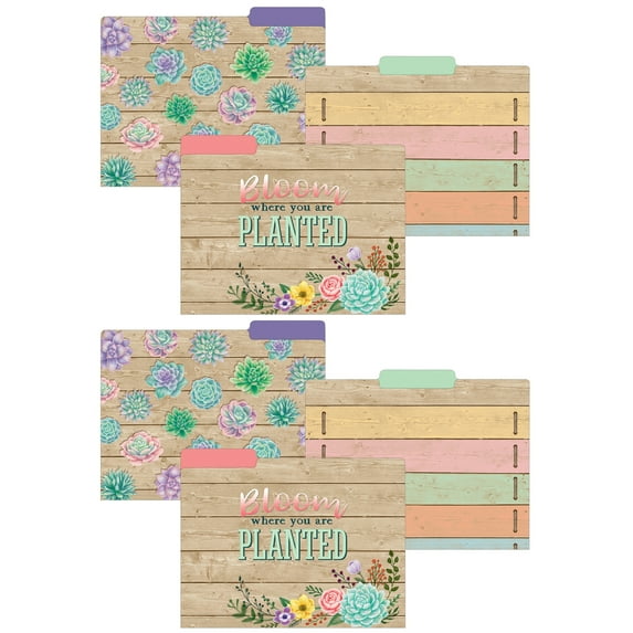 Teacher Created Resources Rustic Bloom File Folders, 2 Packs