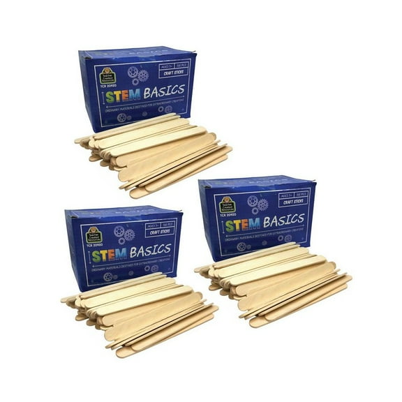 Teacher Created Resources STEM Basics Craft Sticks Natural Wood 500/Pack 3 Packs (TCR20920-3)