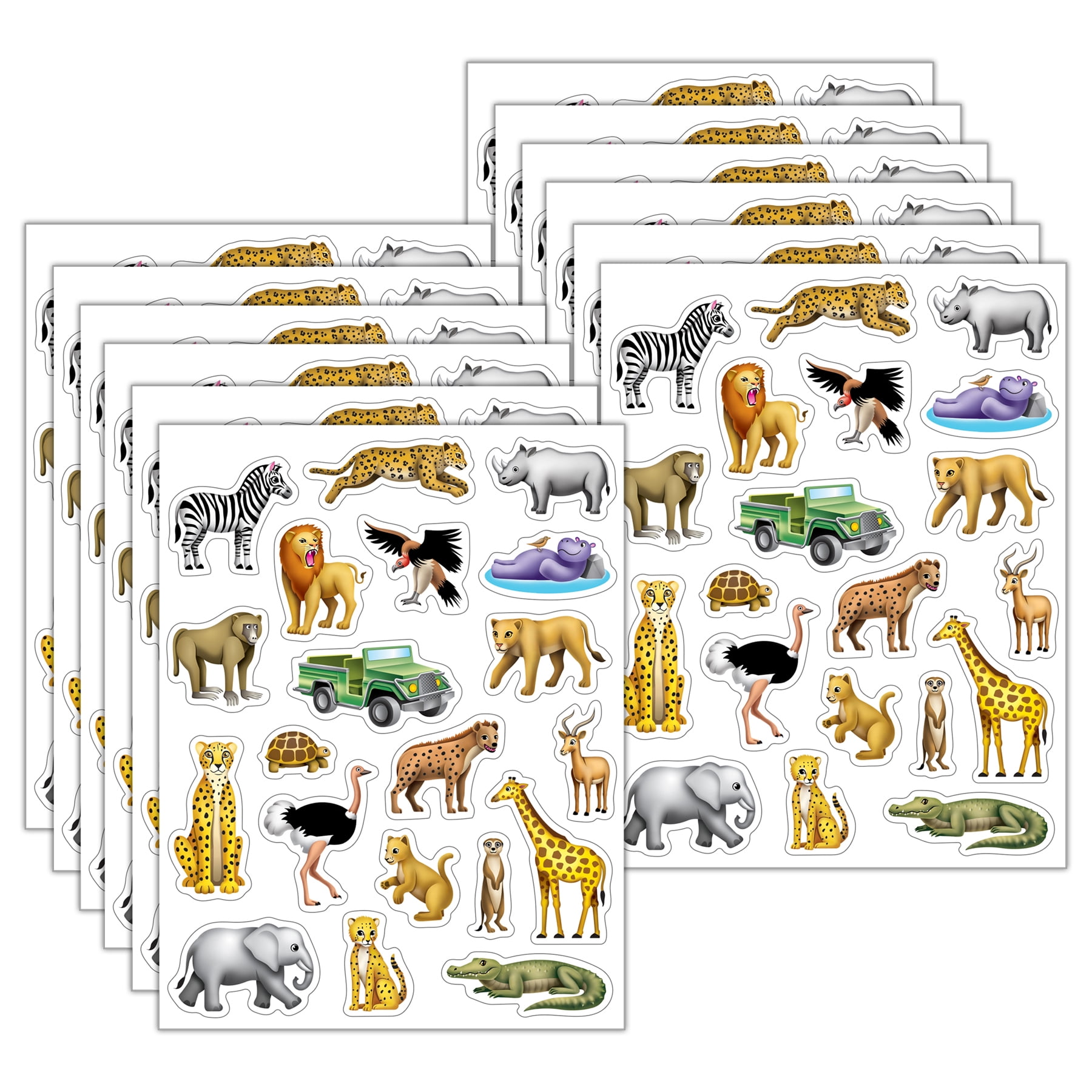 Teacher Created Resources Safari Stickers, 120 Per Pack, 12 Packs