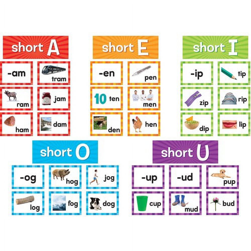 Teacher Created Resources Short Vowels Pocket Chart Cards - Skill Learning: Short Vowels - 205 Pieces - 1 Pack | Bundle of 5 Packs