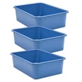 thumbnail image 1 of Teacher Created Resources Slate Blue Large Plastic Storage Bin, Pack of 3, 1 of 2