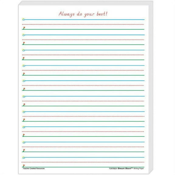 Teacher Created Resources Smart Start 1-2 Writing Paper: 100 Sheets
