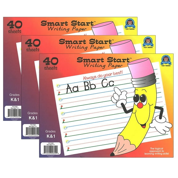 Teacher Created Resources Smart Start K-1 Writing Paper 40 Sheet/Pack Pack of 3 (TCR76500-3)