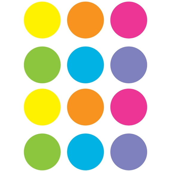Teacher Created Resources® Spot On® Dry-Erase Desktop Writing Spots Bright Circles, 7", 12 Count