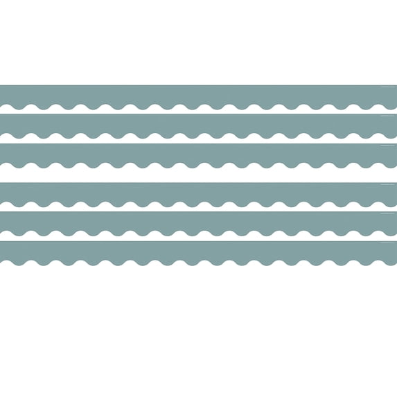 Teacher Created Resources Stone Blue Scalloped Border Trim, 35 Feet Per Pack, 6 Packs