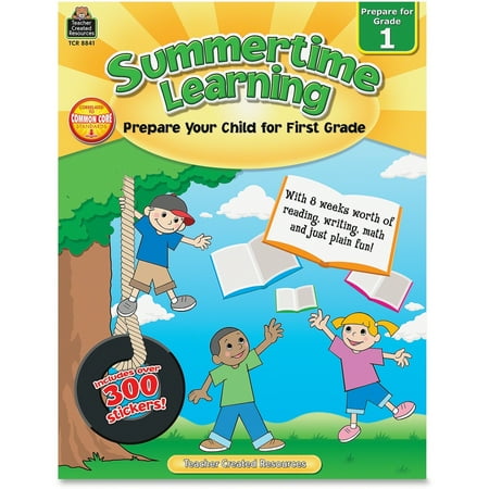 Teacher Created Resources Summertime Learning, Reading, Writing, Math, Grade 1, 112 Pages