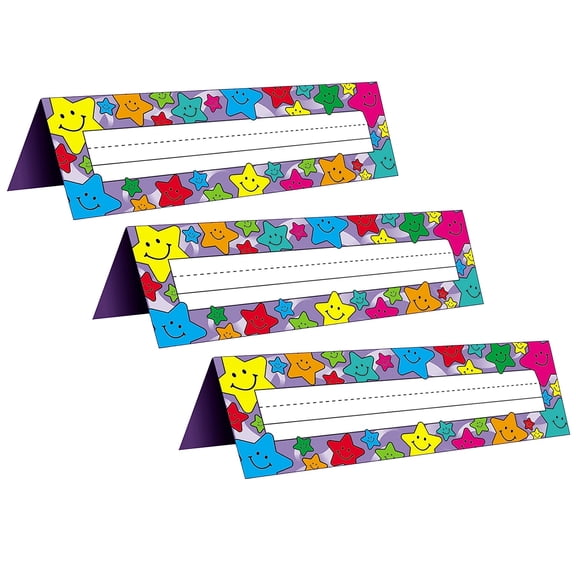 Teacher Created Resources TCR1941-3 Happy Stars Tented Name Plates - Pack of 3