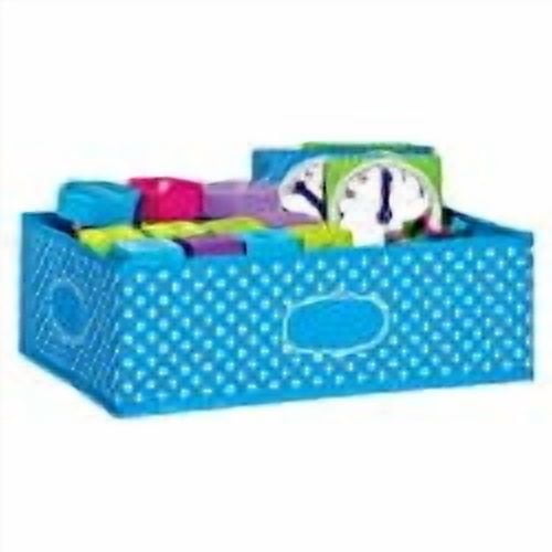 Teacher Created Resources TCR20816 Medium Aqua Polka Dots Storage Bin