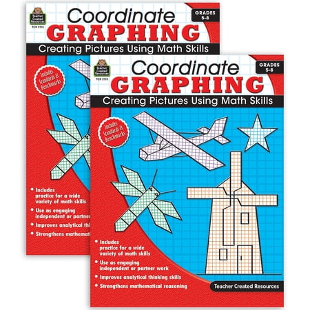 Teacher Created Resources TCR2115-2 Grade 5-8 Coordinate Graphing Book, Pack of 2